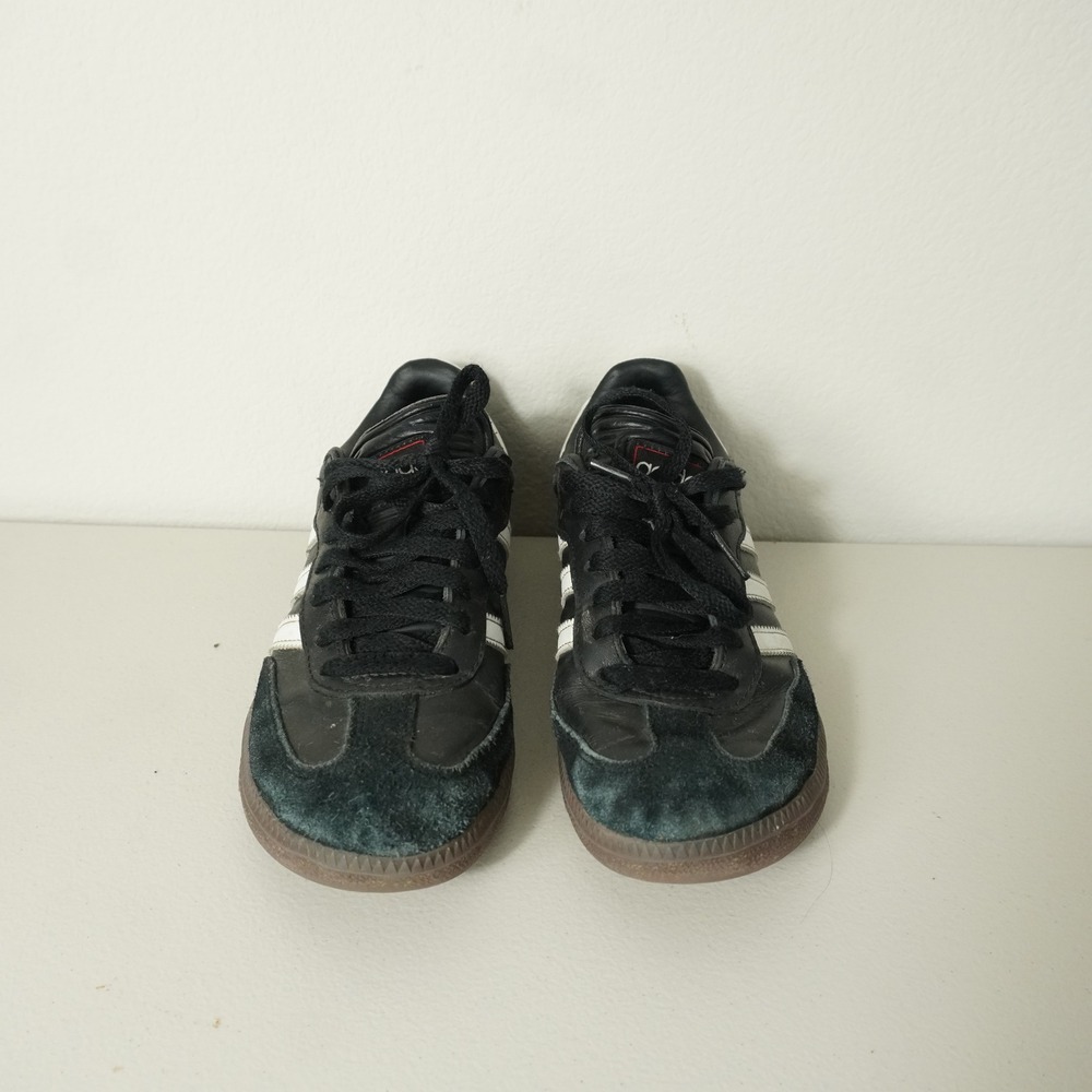Adidas Samba Sneakers Youth 4 Black White‎ Gum Leather Suede Indoor Soccer Shoes - Picture 4 of 7